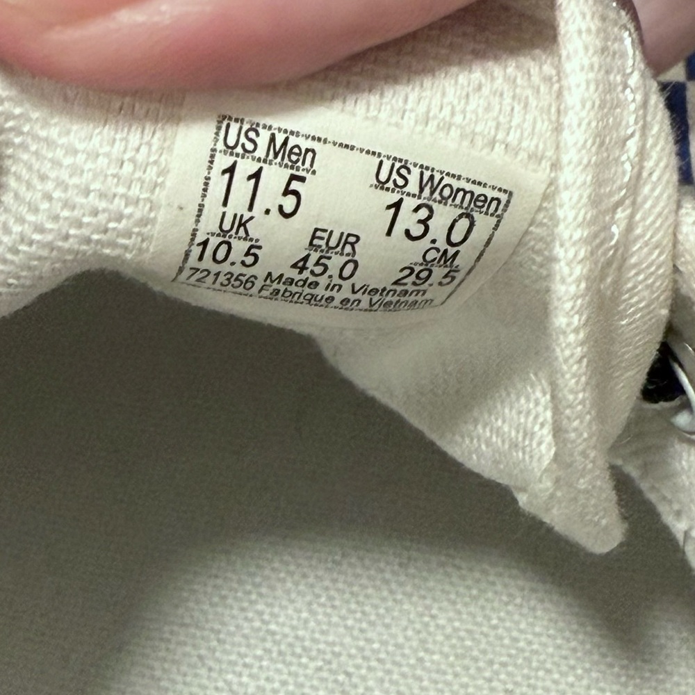 NEW Vans Authentic Checkerboard - Blue/White Gum Sole w/ Braided Rope Laces 11.5 - Picture 7 of 10